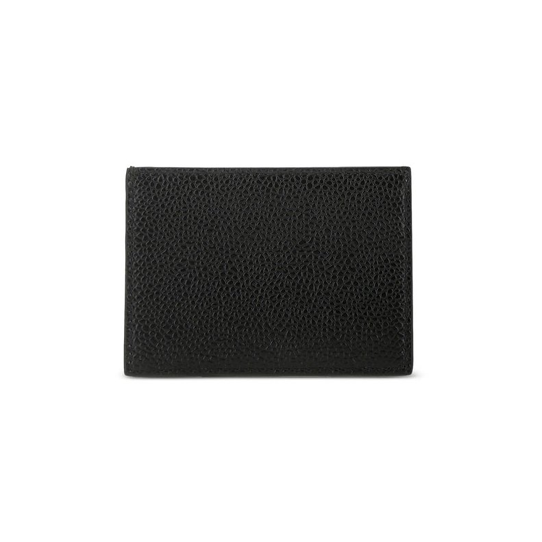 Thom Browne Grained Leather Card Case — Black, view 3