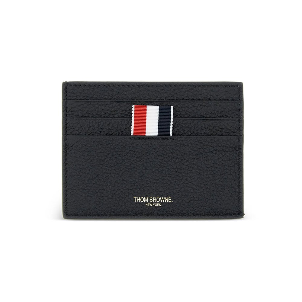 Thom Browne Pebbled Leather Card Case — Black by Thom Browne