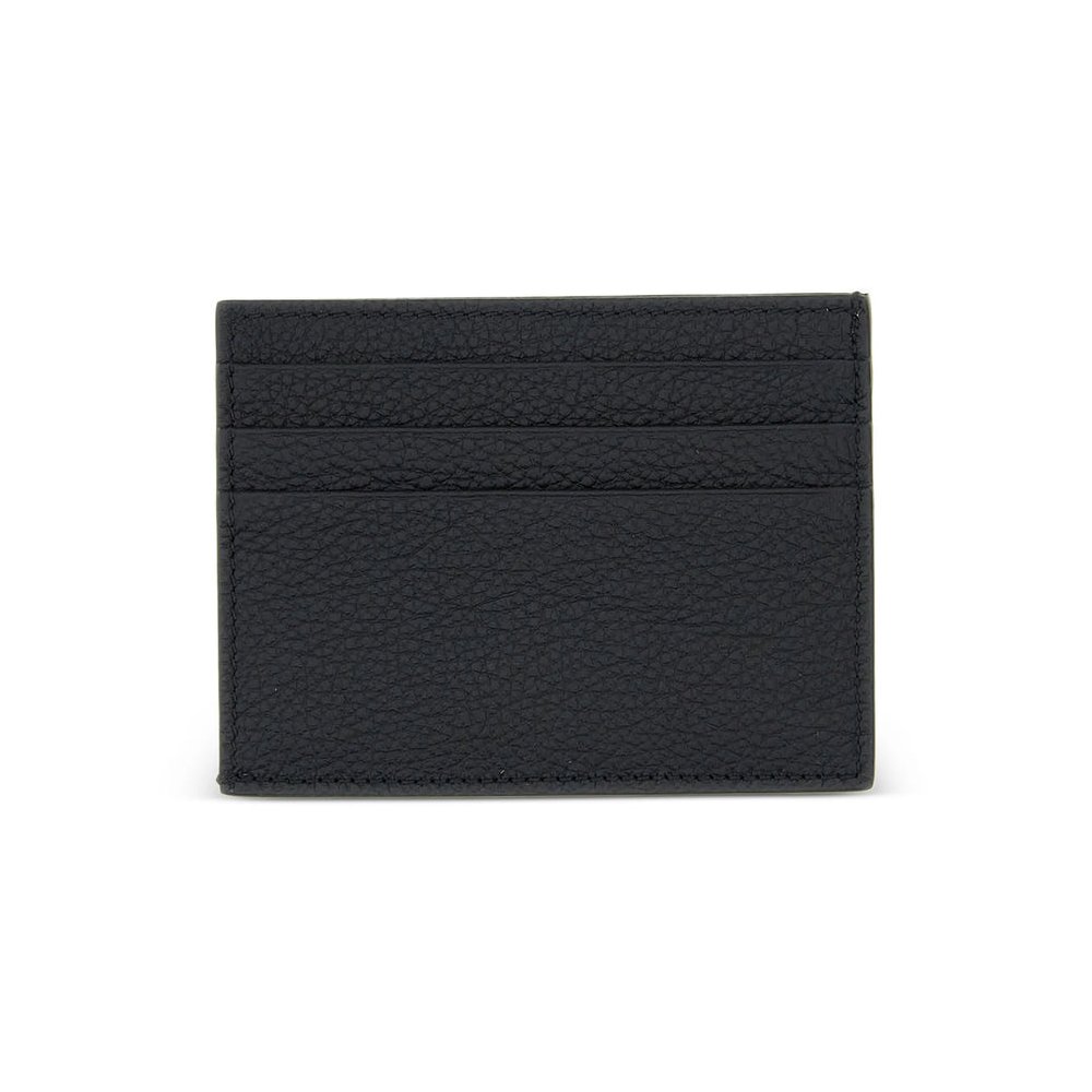 Thom Browne Pebbled Leather Card Case — Black, view 4
