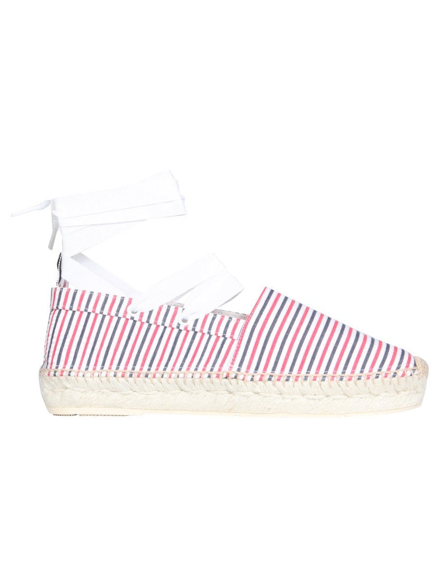Thom Browne Seersucker Cotton Espadrille Sandal — Multicolor by Thom Browne