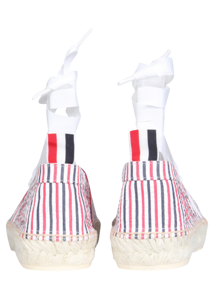 Thom Browne Seersucker Cotton Espadrille Sandal — Multicolor, view 2