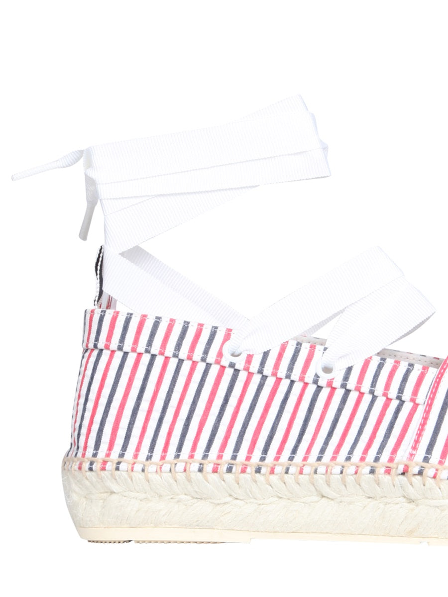Thom Browne Seersucker Cotton Espadrille Sandal — Multicolor, view 4