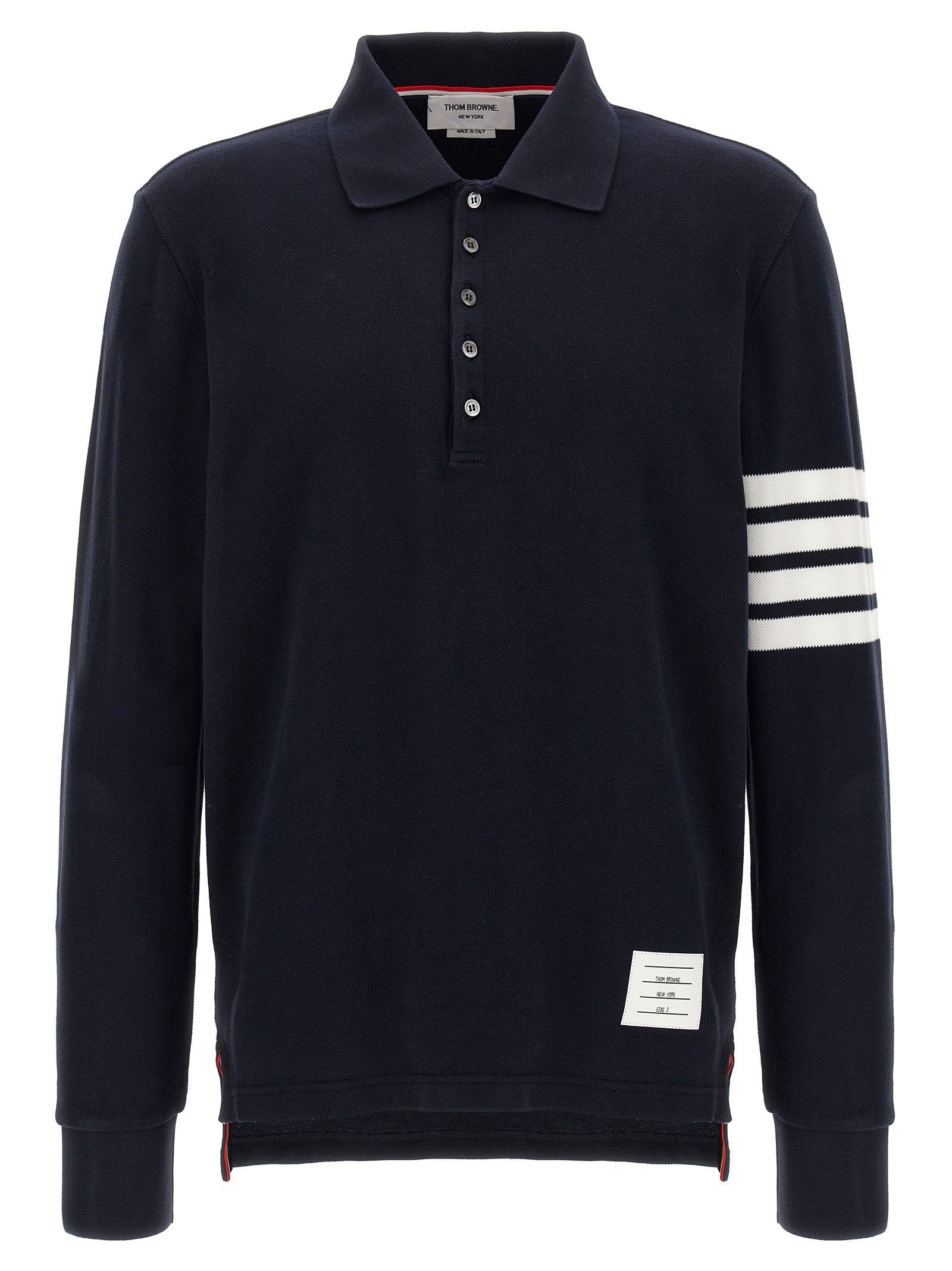 Thom Browne 4-Bar Striped Polo Shirt — Navy by Thom Browne