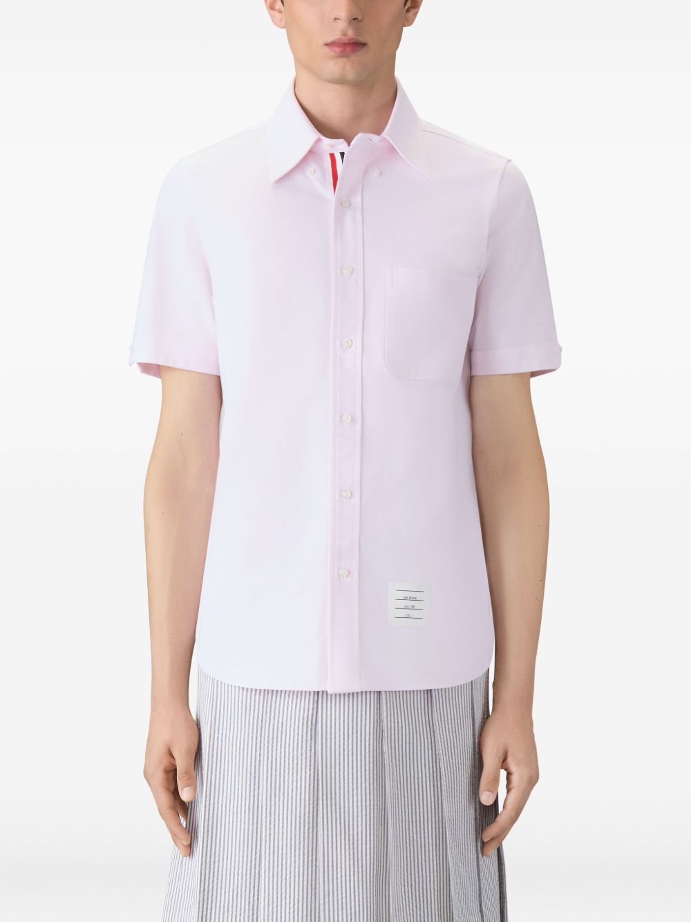 Thom Browne Cotton Oxford Shirt — Pink, view 4
