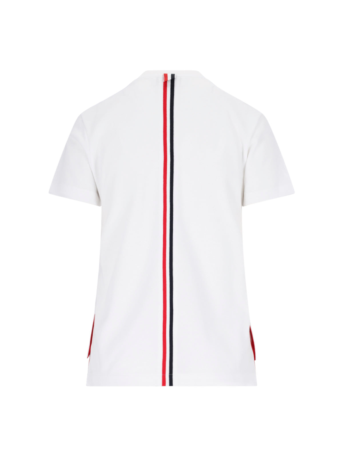 Thom Browne Striped Cotton T-Shirt — White, view 2