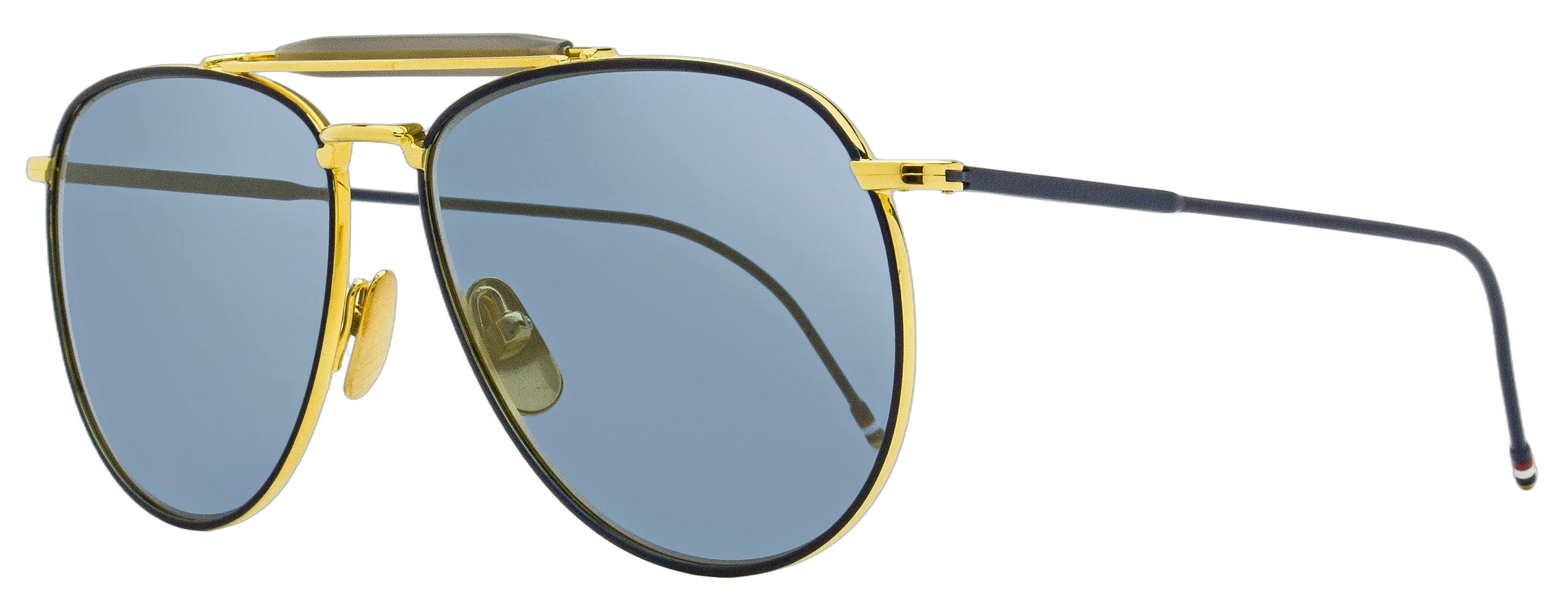 Thom Browne TB015LTD Pilot Metal Sunglasses — Gold, view 2
