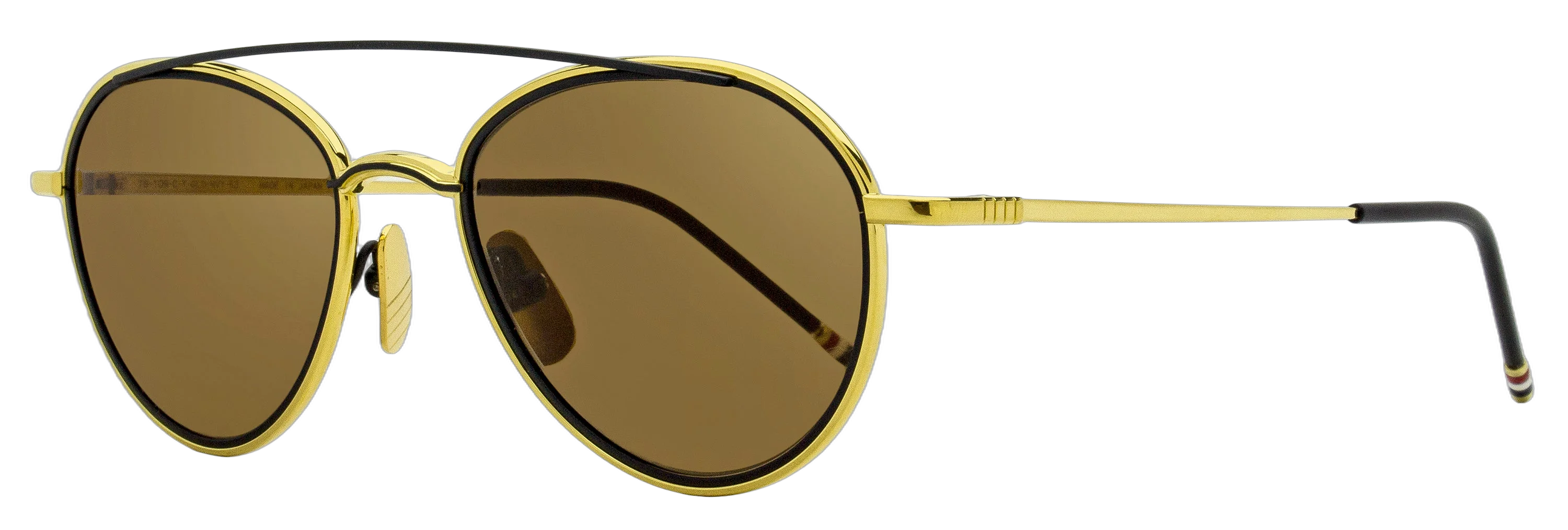 Thom Browne TB109 Oval Titanium Sunglasses — Gold by Thom Browne
