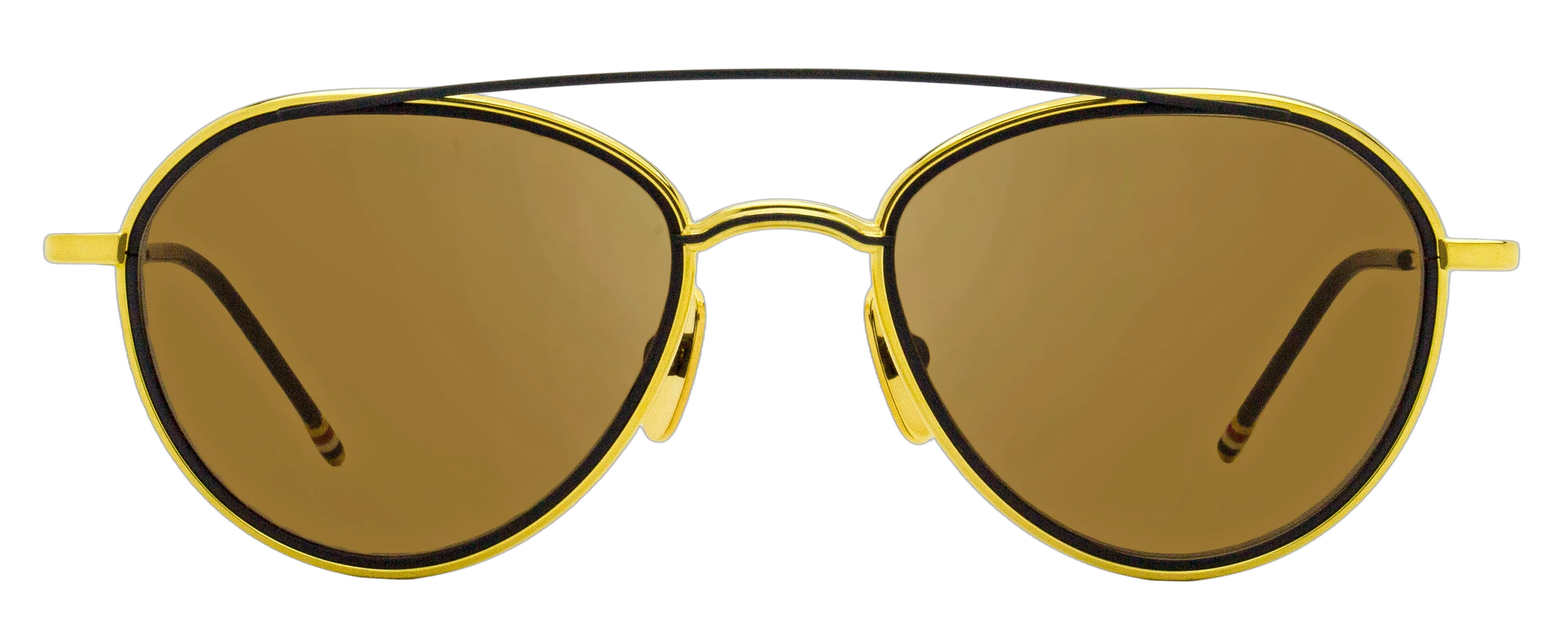 Thom Browne TB109 Oval Titanium Sunglasses — Gold, view 2