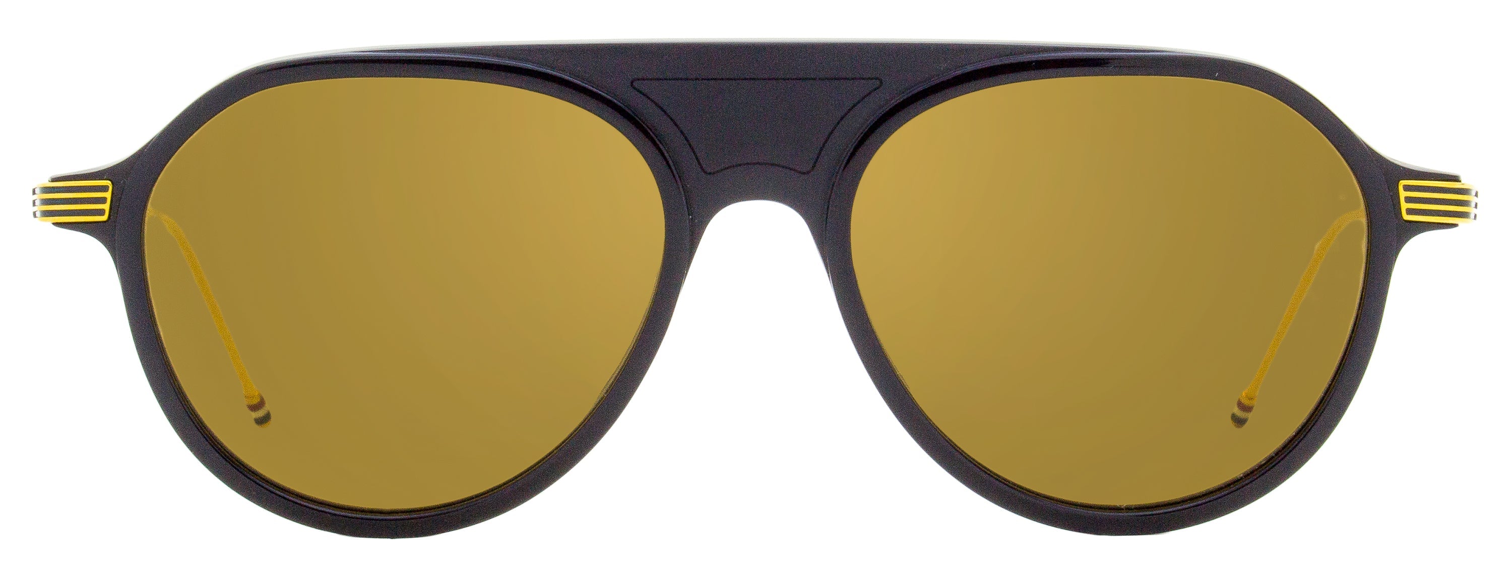 Thom Browne TB809 Pilot with Tricolor Detailing Sunglasses — Gold, view 2