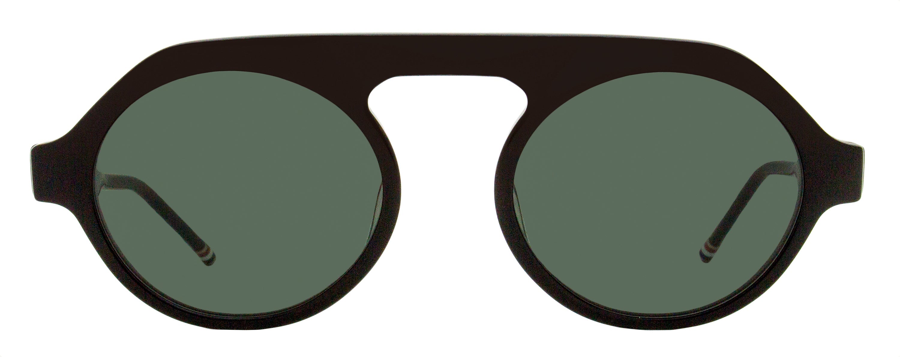 Thom Browne TBS413 High Bridge Round Acetate Sunglasses — Black, view 2