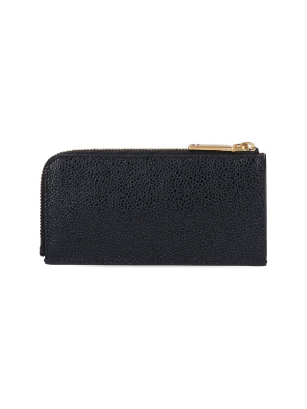 Thom Browne Pebbled Calf Leather Wallet — Black, view 2