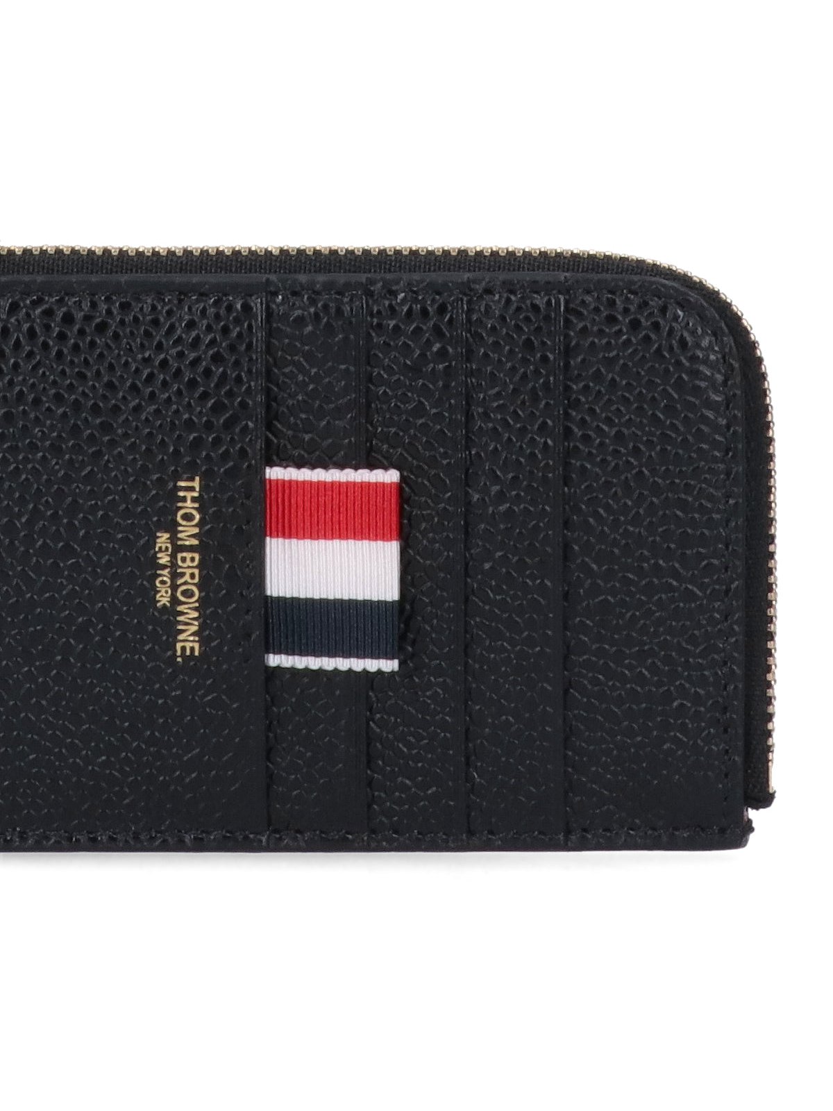 Thom Browne Pebbled Calf Leather Wallet — Black, view 3