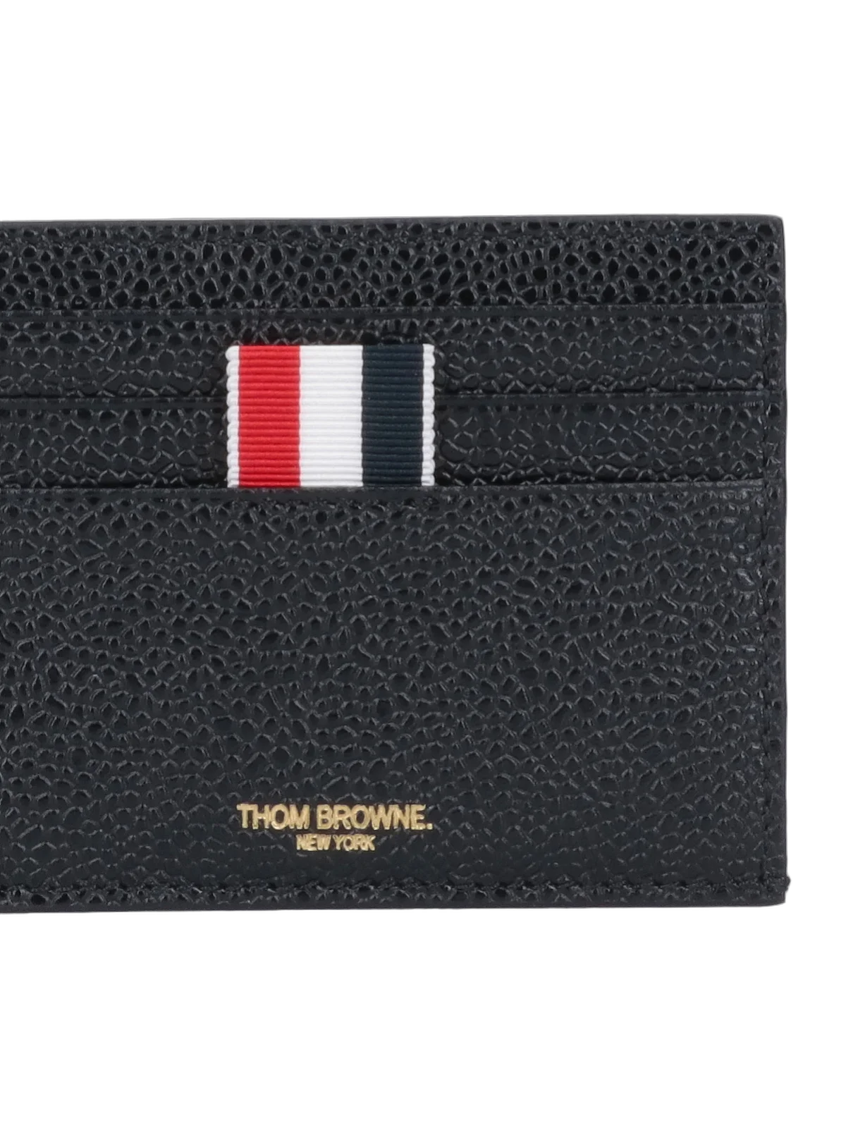 Thom Browne Calf Grain Leather Wallet — Black, view 3