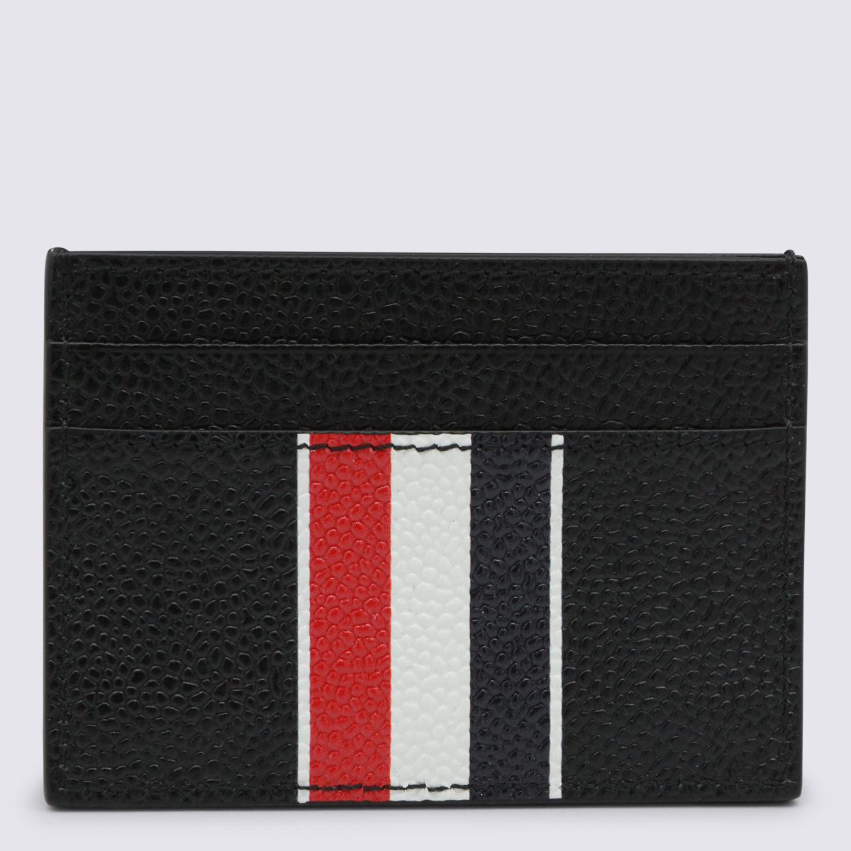 Thom Browne Striped Grosgrain-Trimmed Wallet — Black, view 2