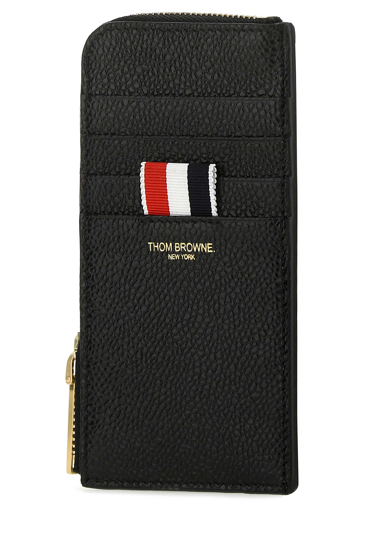 Thom Browne Grained Leather Wallet — Black, view 2