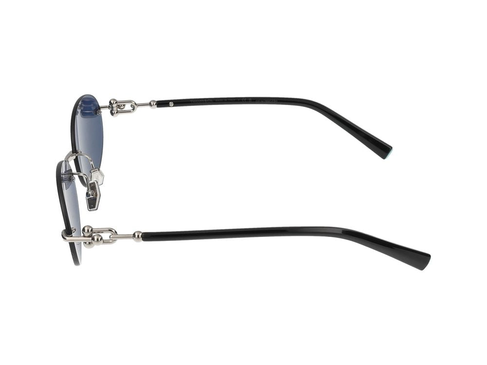 Tiffany 0TF3104D Rimless Metal Sunglasses — Blue, view 2