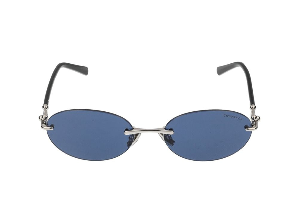 Tiffany 0TF3104D Rimless Metal Sunglasses — Blue, view 4