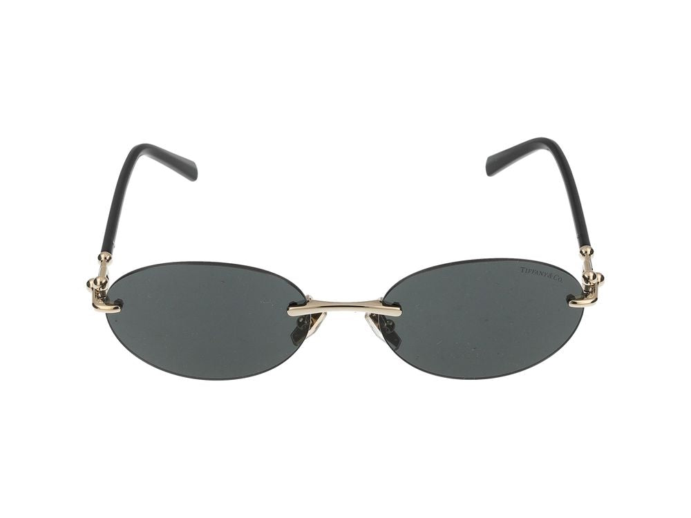 Tiffany 0TF3104D Rimless Metal Sunglasses — Gold, view 4
