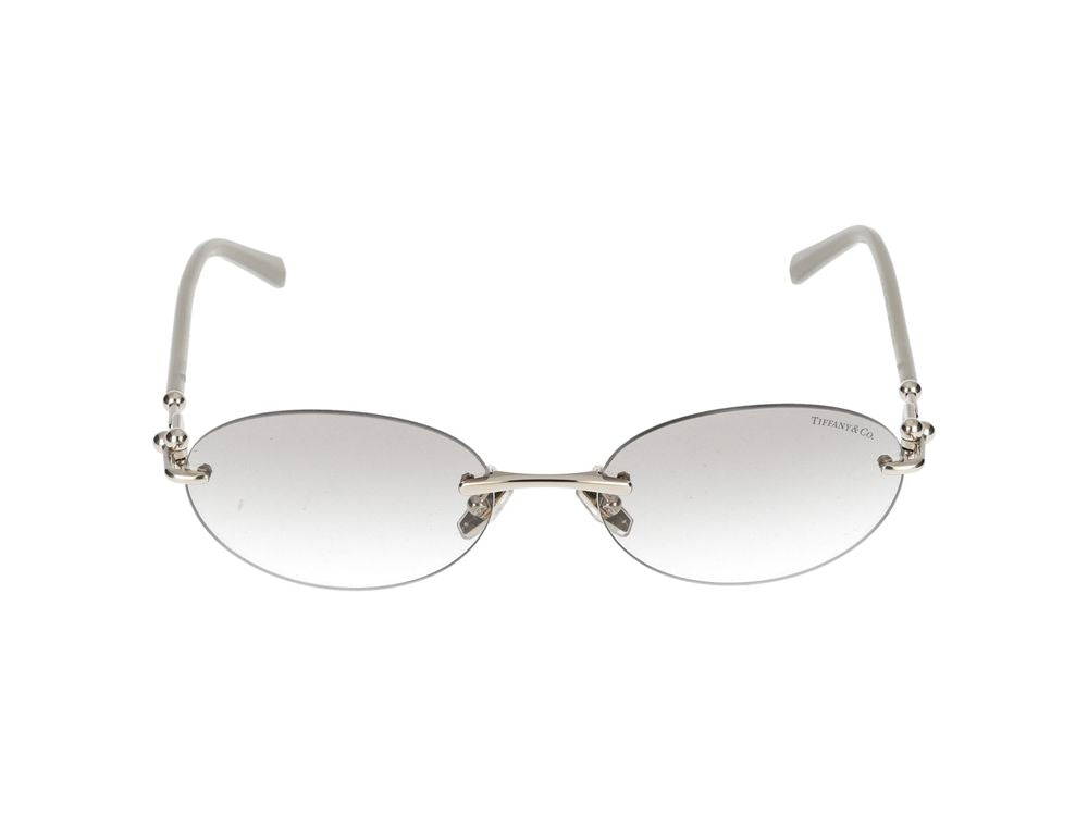 Tiffany 0TF3104D Metal Oval Sunglasses — Silver, view 4