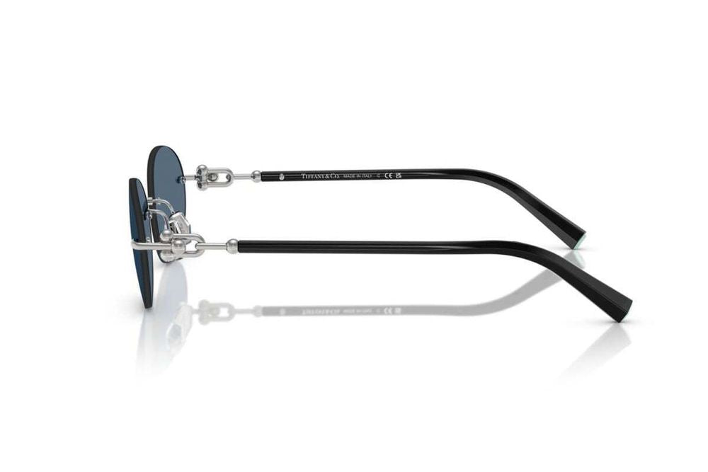 Tiffany TF3104D Rimless Metal Sunglasses — Blue, view 3