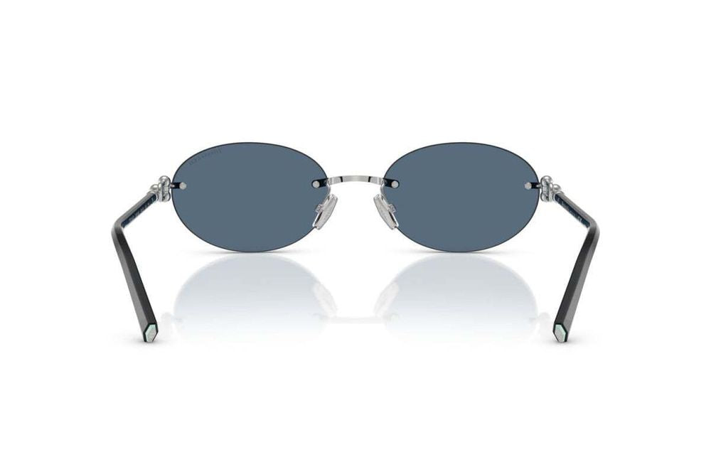 Tiffany TF3104D Rimless Metal Sunglasses — Blue, view 4