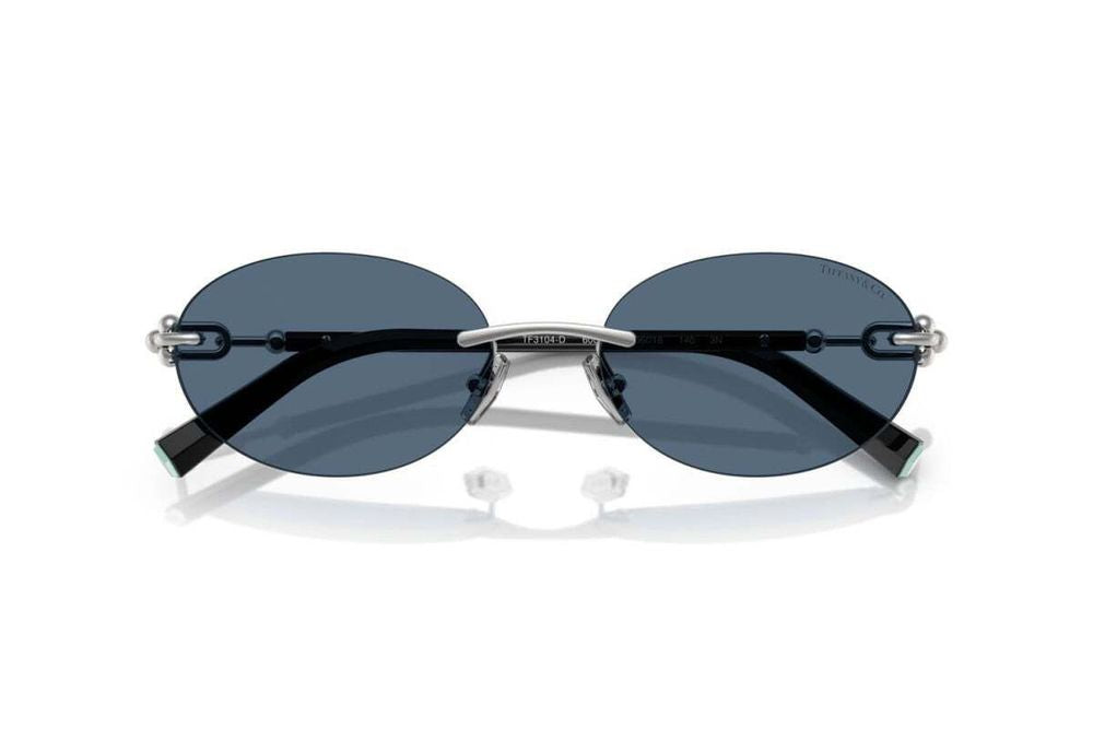 Tiffany TF3104D Rimless Metal Sunglasses — Blue, view 5