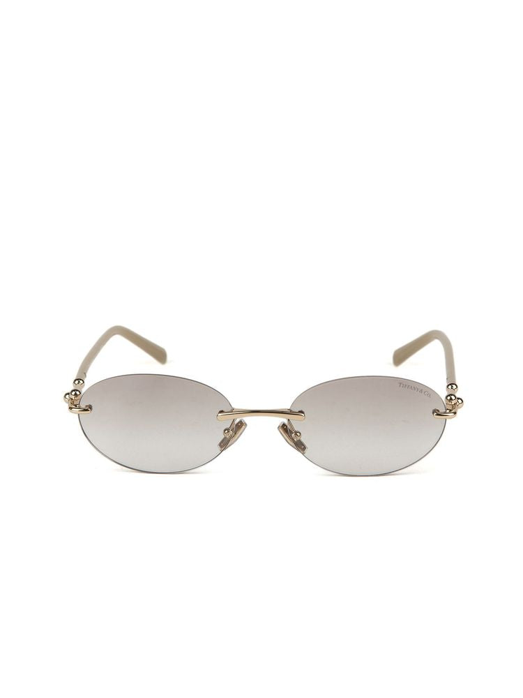 Tiffany TF3104D Oval Metal Sunglasses — Gold by Tiffany