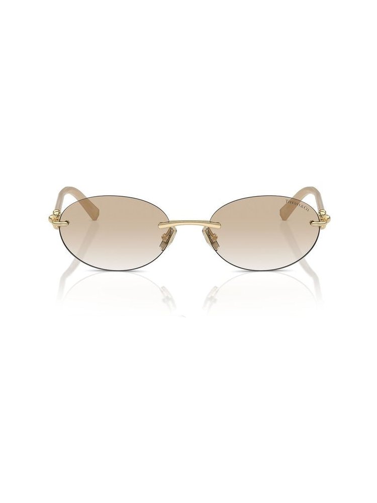Tiffany TF3104D Oval Metal Sunglasses — Gold, view 2