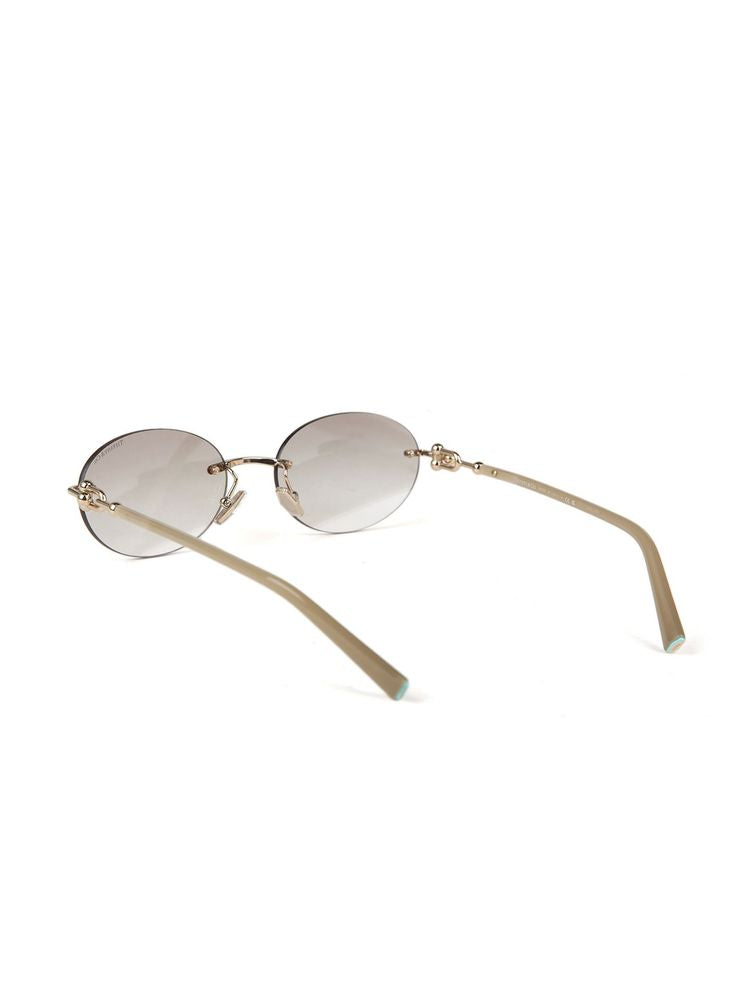 Tiffany TF3104D Oval Metal Sunglasses — Gold, view 3