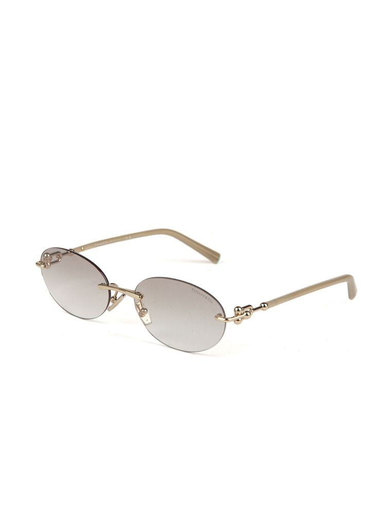 Tiffany TF3104D Oval Metal Sunglasses — Gold, view 5