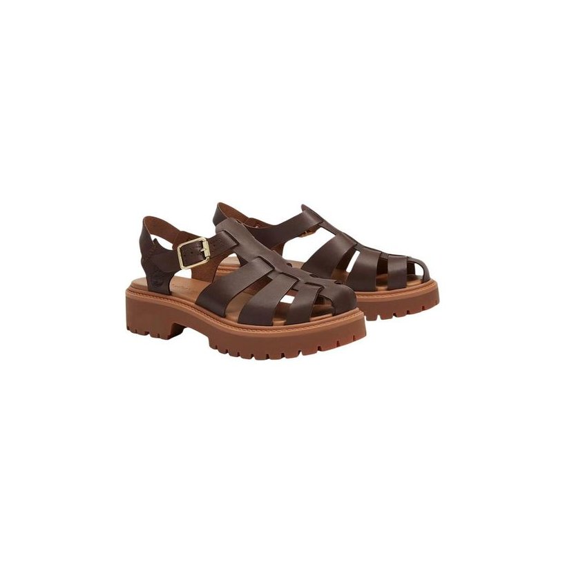 Timberland Leather Fisherman Sandals — Brown, view 4