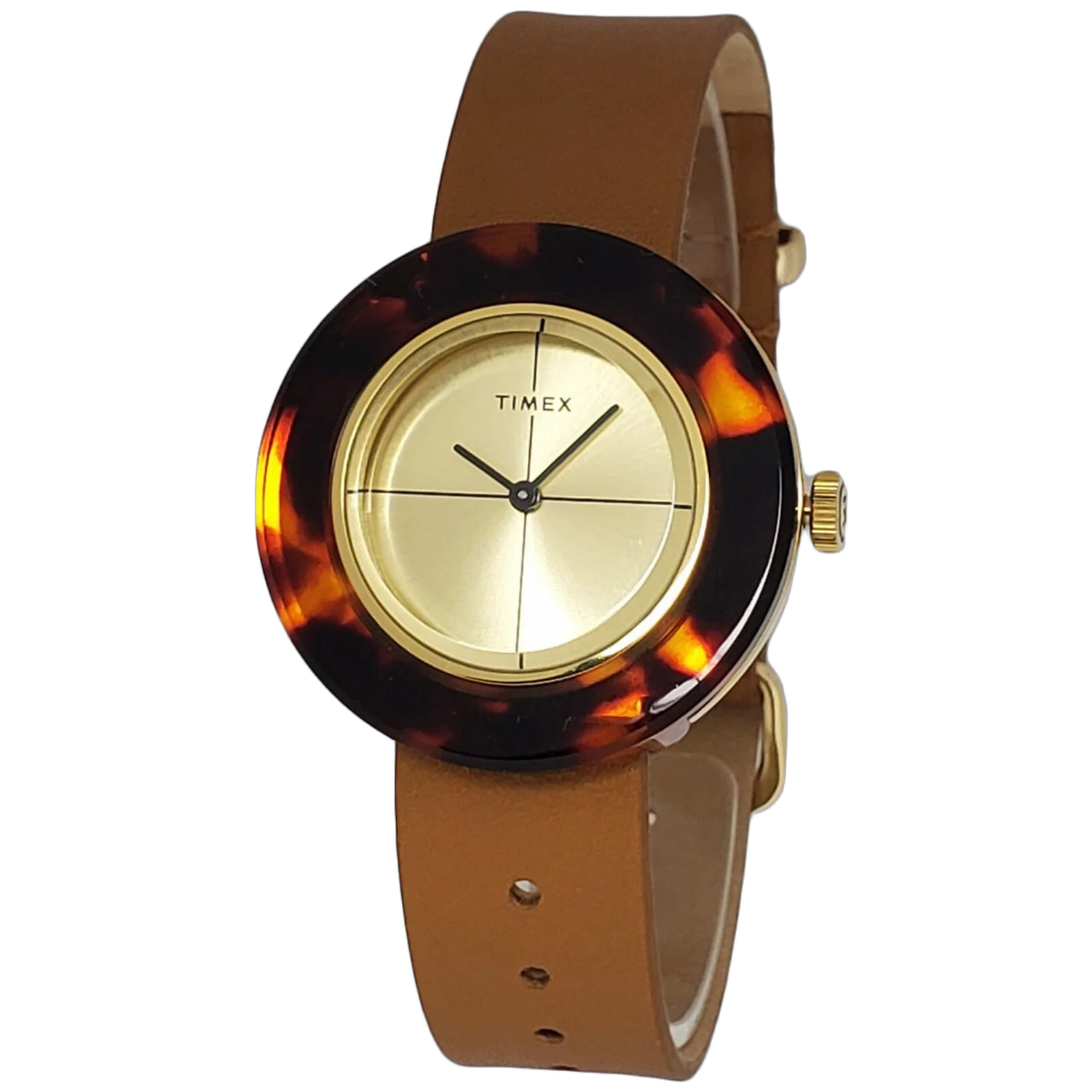 Timex Tortoise-Shell Resin Case Watch — Gold by Timex