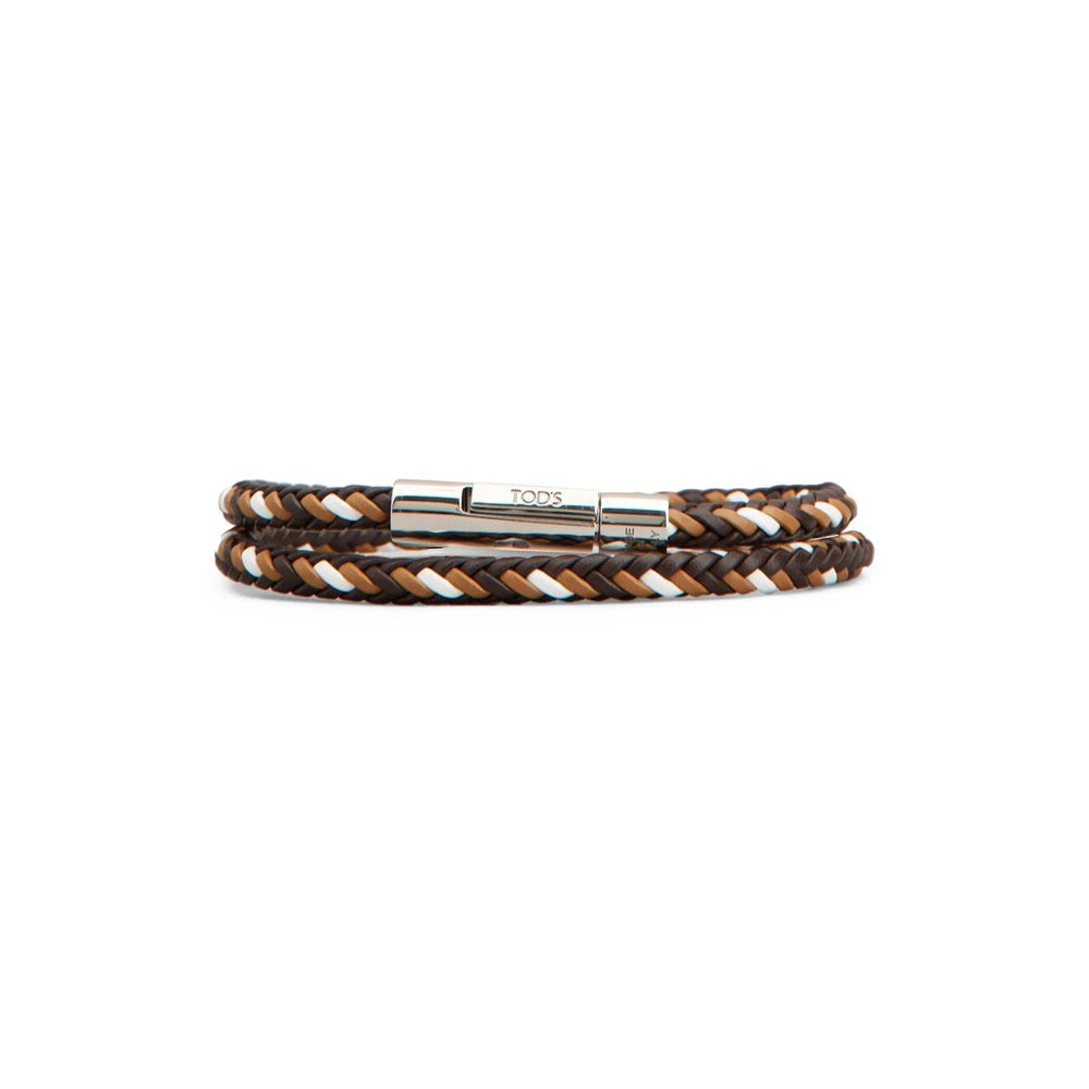 Tod's Woven Leather Bracelet — Brown by Tod'S
