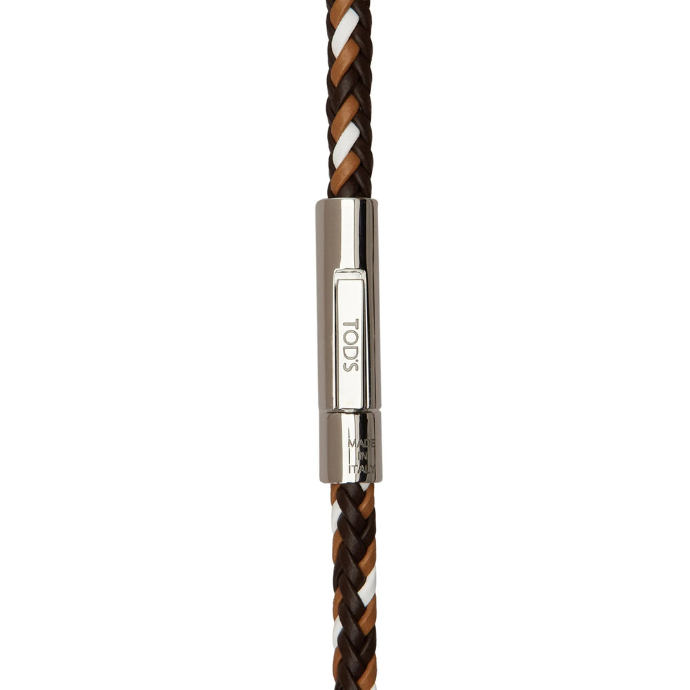 Tod's Woven Leather Bracelet — Brown, view 2