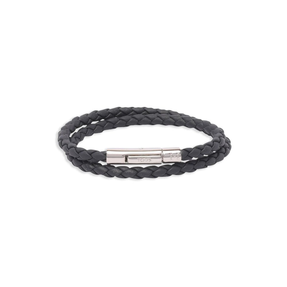 Tod's Braided Calf Leather Bracelet — Navy by Tod'S