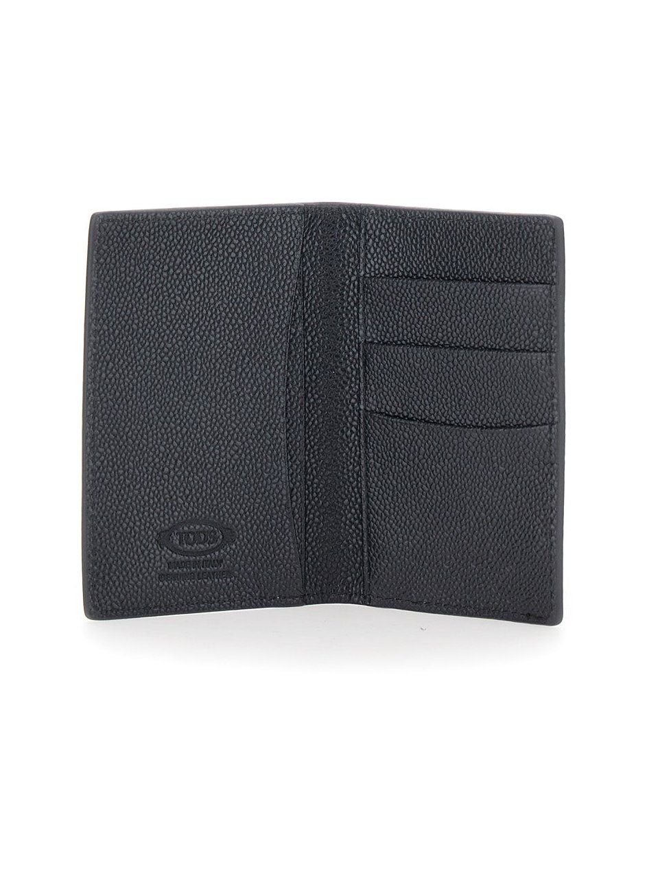 Tod's Grained Calfskin Card Case — Black, view 3