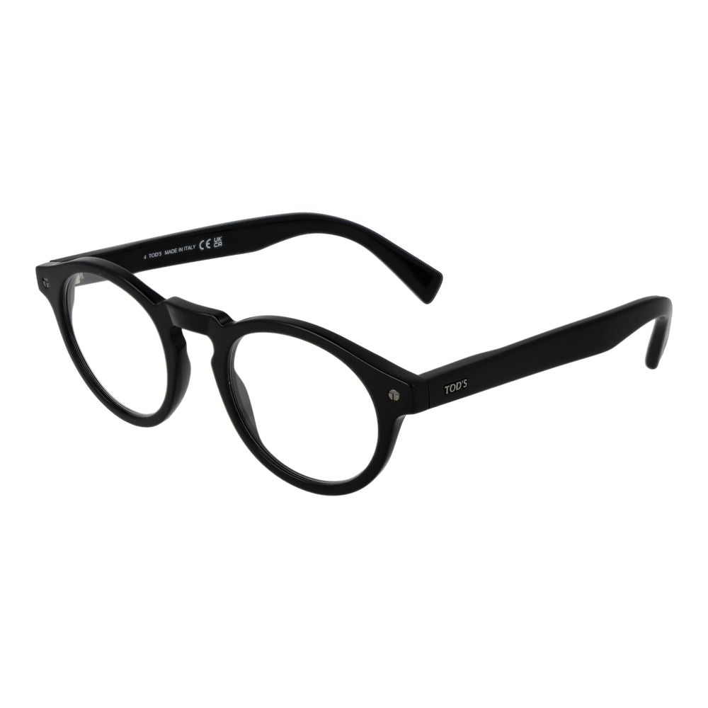 Tod's TO-1044781 Acetate Round-Frame Eyeglasses — Black by Tod'S