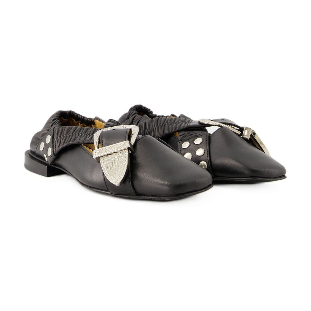 Toga Pulla Leather Slip-On with Bow Flat — Black, view 3