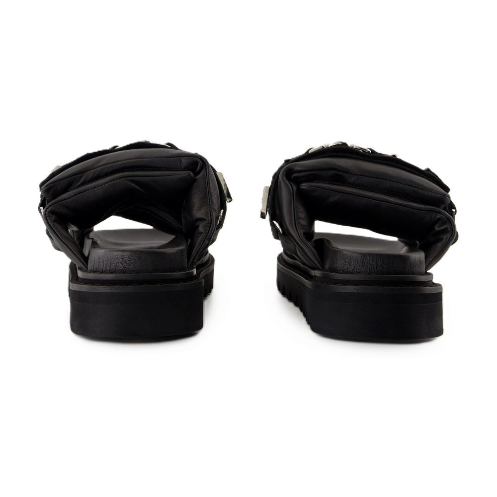 Toga Pulla Padded Leather Sandal — Black by Toga Pulla