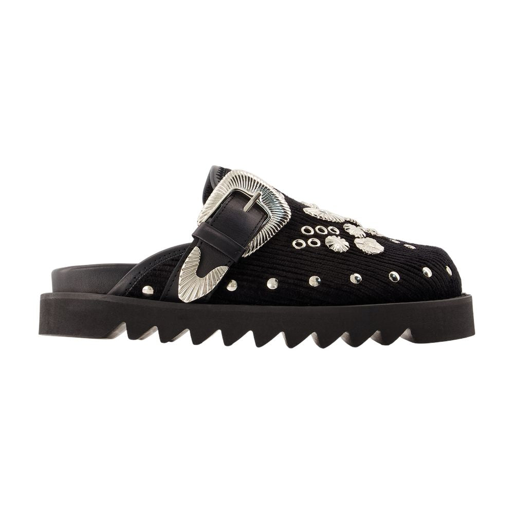 Toga Pulla Calfskin Mule Slipper — Black, view 2
