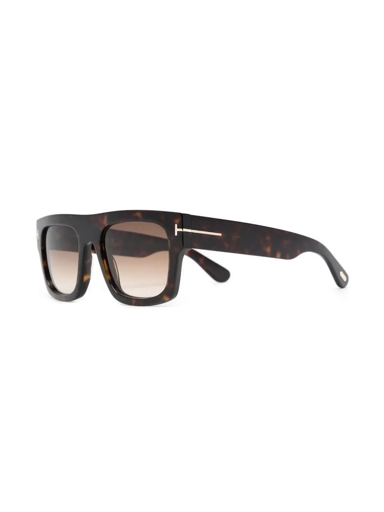 Tom Ford Eyewear FT0711 Tortoiseshell Square-Frame Sunglasses — Brown, view 2