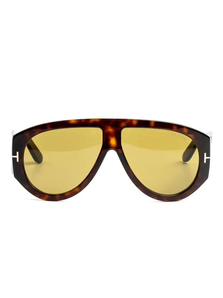 Tom Ford Eyewear FT1044 Havana Acetate Aviator Sunglasses — Brown by Tom Ford Eyewear