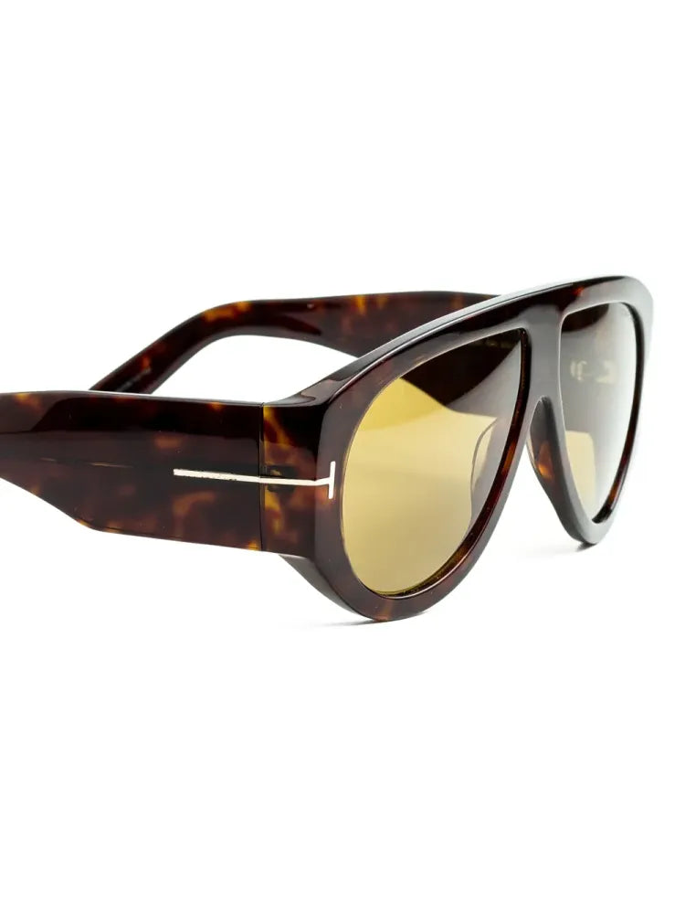 Tom Ford Eyewear FT1044 Havana Acetate Aviator Sunglasses — Brown, view 3