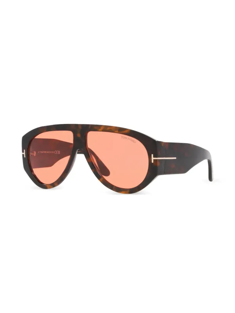 Tom Ford Eyewear FT104452S Tortoiseshell Aviator Sunglasses — Brown, view 2