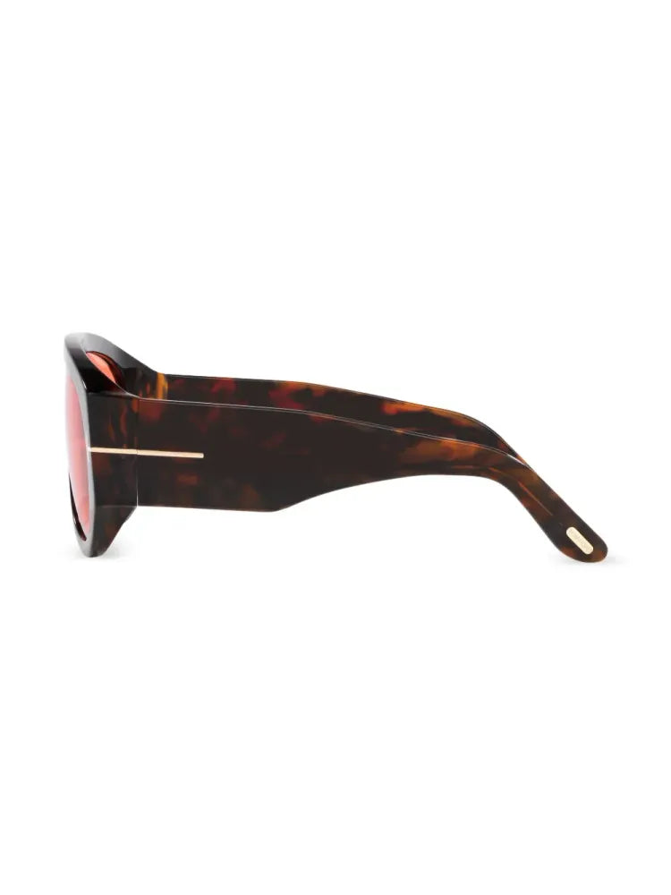Tom Ford Eyewear FT104452S Tortoiseshell Aviator Sunglasses — Brown, view 3