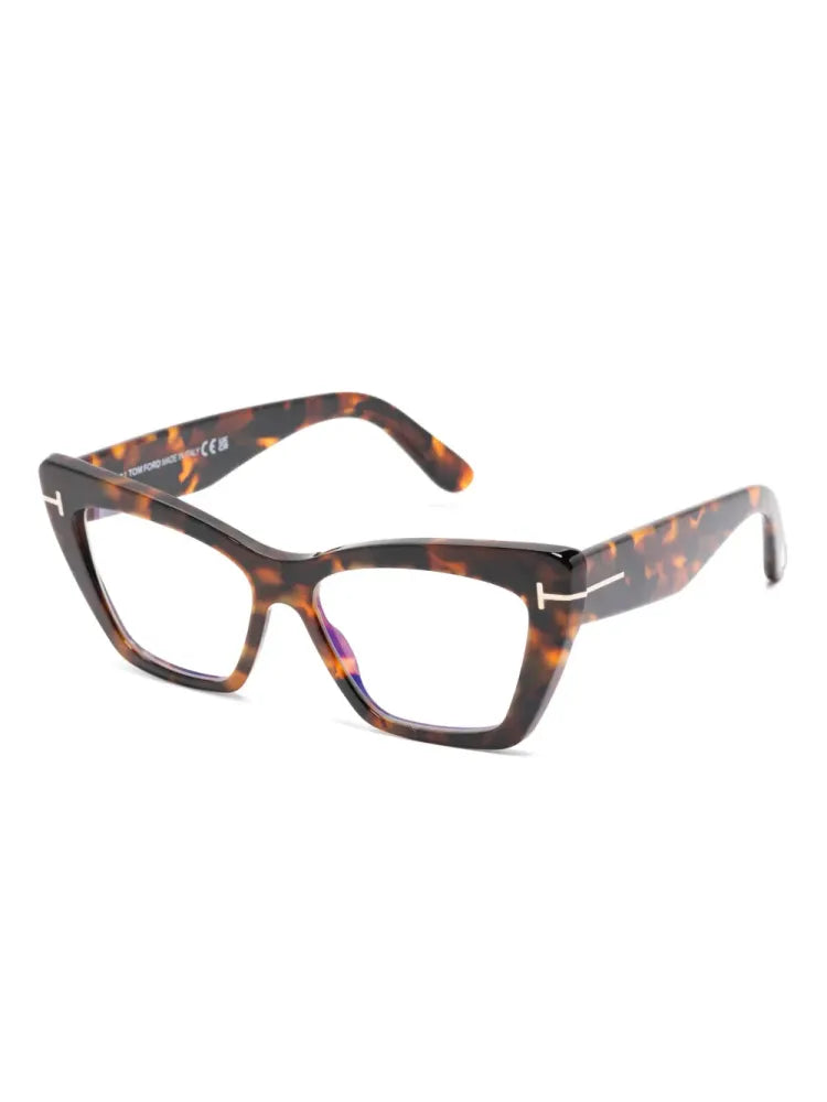 Tom Ford Eyewear FT6026B Tortoiseshell Cat-Eye Eyeglasses — Brown, view 2