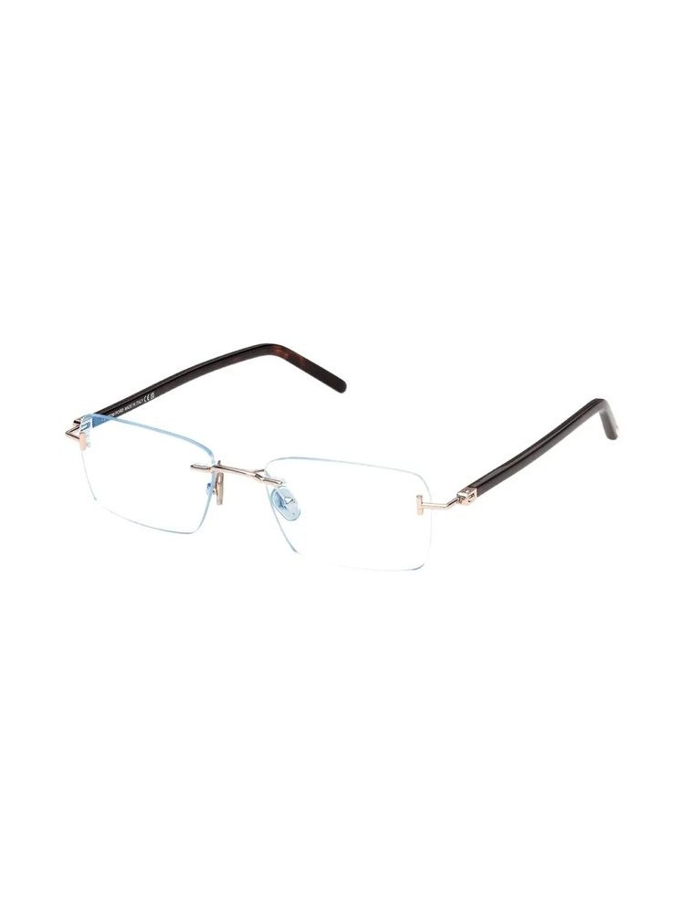 Tom Ford Eyewear FT6210B Rimless Eyeglasses — Tortoiseshell, view 2