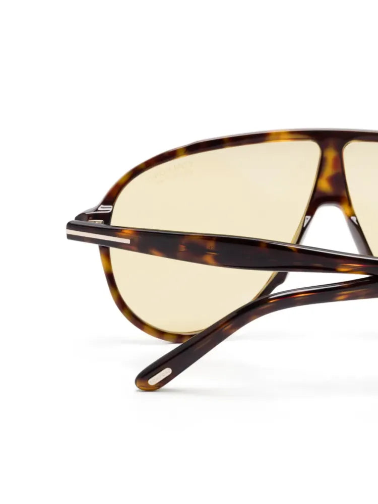 Tom Ford Eyewear TF1211 Tortoiseshell Aviator Sunglasses — Brown, view 3