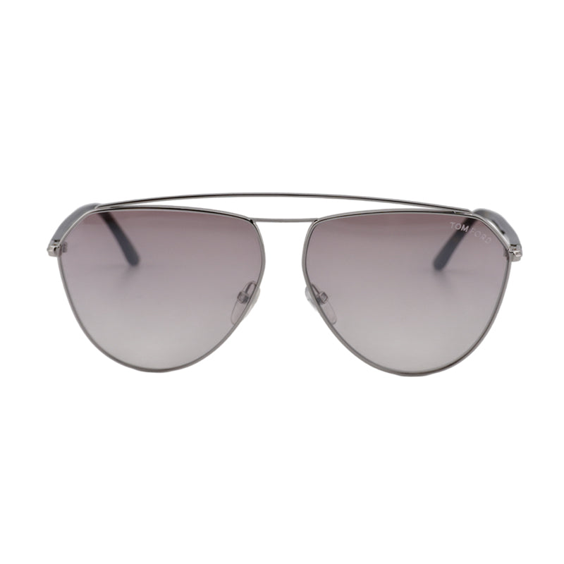 Tom Ford FT068116G Aviator Full Rim Sunglasses — Silver, view 2