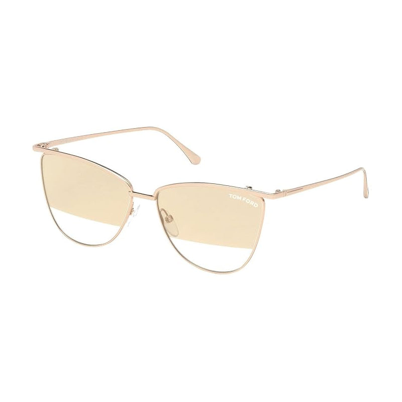 Tom Ford FT068428F Browline Full Rim Sunglasses — Rose gold by Tom Ford